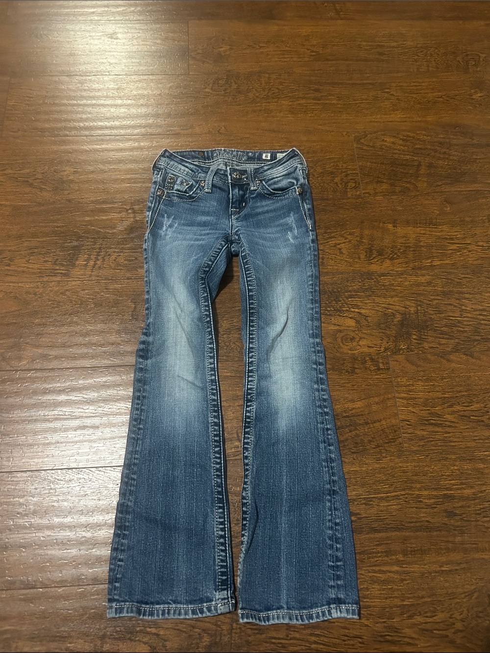 Miss Me Kids Blue Flare Jeans - Faded Medium Wash